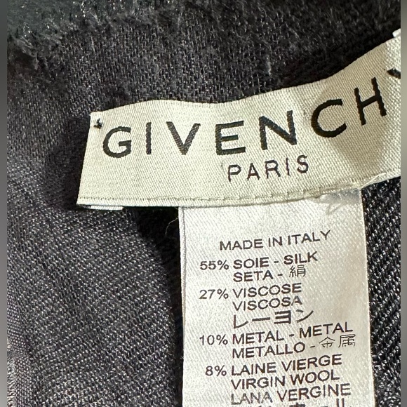 Givenchy Charcoal Black Woven Monogram Silk-Blend Scarf - Picture 3 of 7